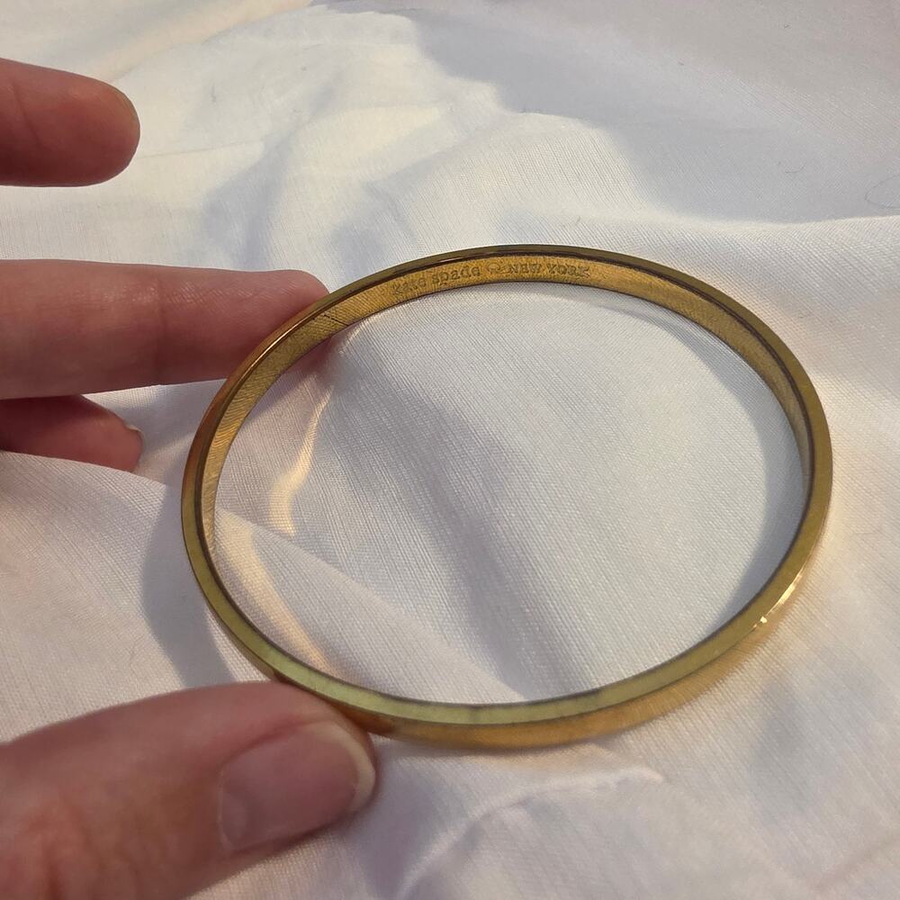 Kate Spade New York Heart of Gold Idiom Bangle Bracelet 12K Gold Plated